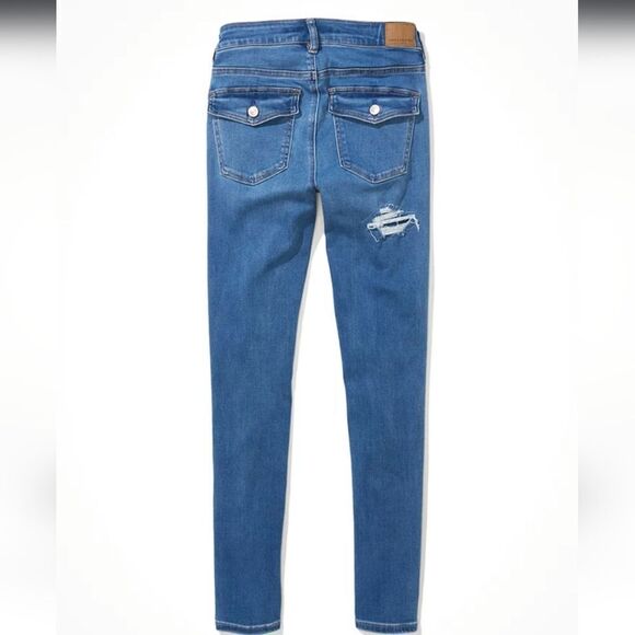 373 NWT AE Next Level Patched High-Waisted Jegging Size 2 Regular - Picture 2 of 10